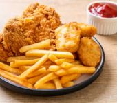 french fries chicken